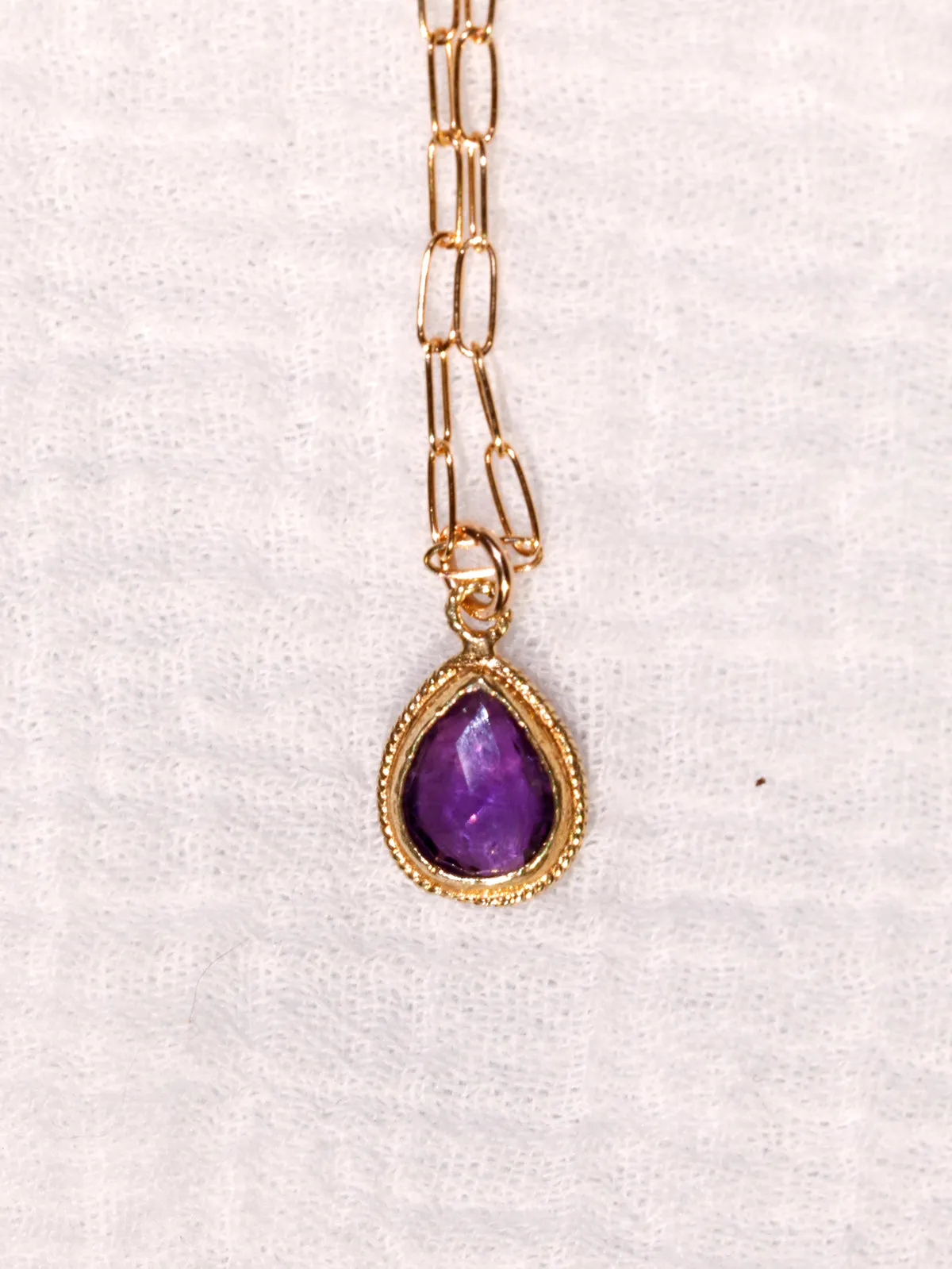 Susan Rifkin Gold Ornate Charm Necklace - Teardrop (Multiple Colors!)