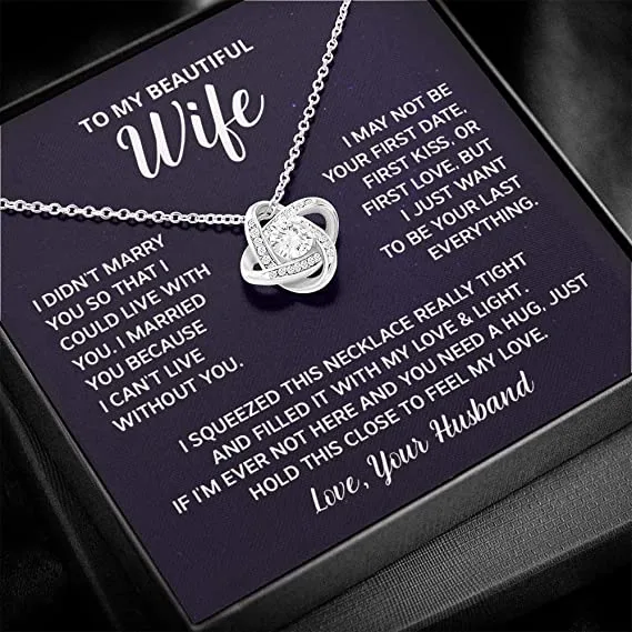 Wife Necklace Gifts From Husband, Valentine's day gift for wife, Anniversary Jewelry For Wife, Wife Birthday Gifts